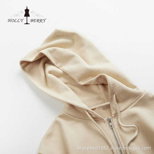 Fashion Oversized Plain Womens Short Sweatshirts Pullover Hoodies
